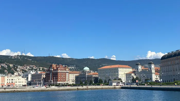 Trieste with waterfront and cityscape from the water
