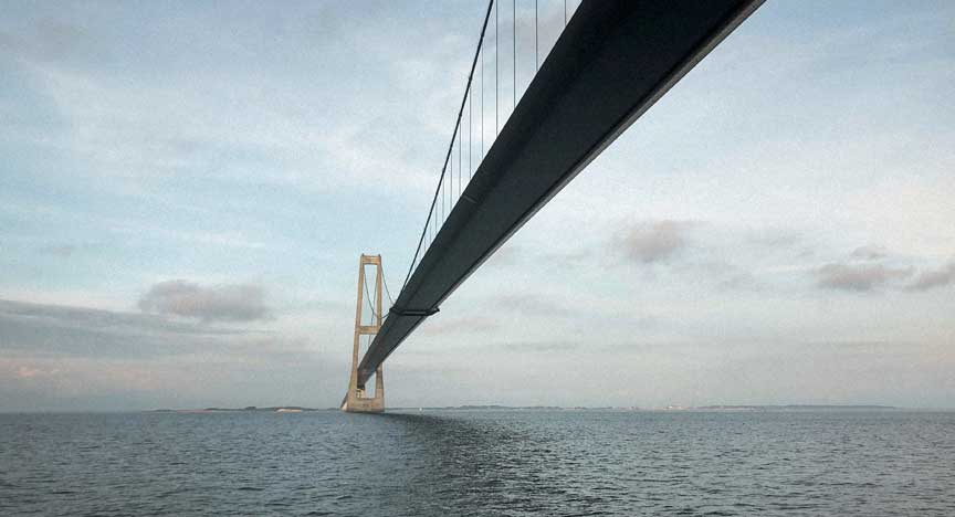 Bridge over the sea in Denmark
