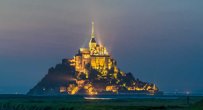 Mont Saint Michel, a famous island in Normandy, France